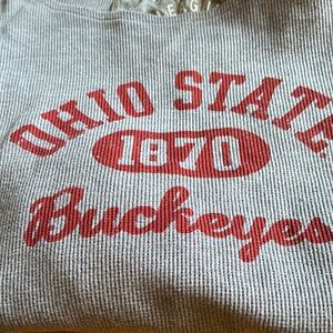 OSU Women's Grey Crewneck top flannel ribbed
